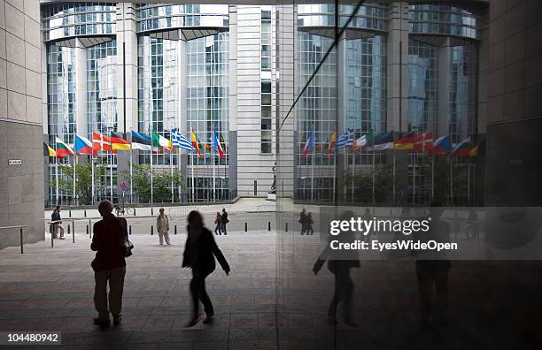 External view of the building of the European Union EU on September 10, 2010 in Brussels, Belgium.