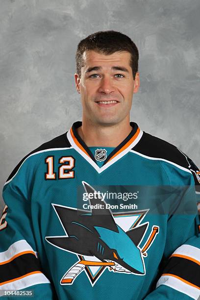 Patrick Marleau of the San Jose Sharks poses for his official headshot for the 2010-2011 NHL season at HP Pavilion at San Jose on September 18, 2010...