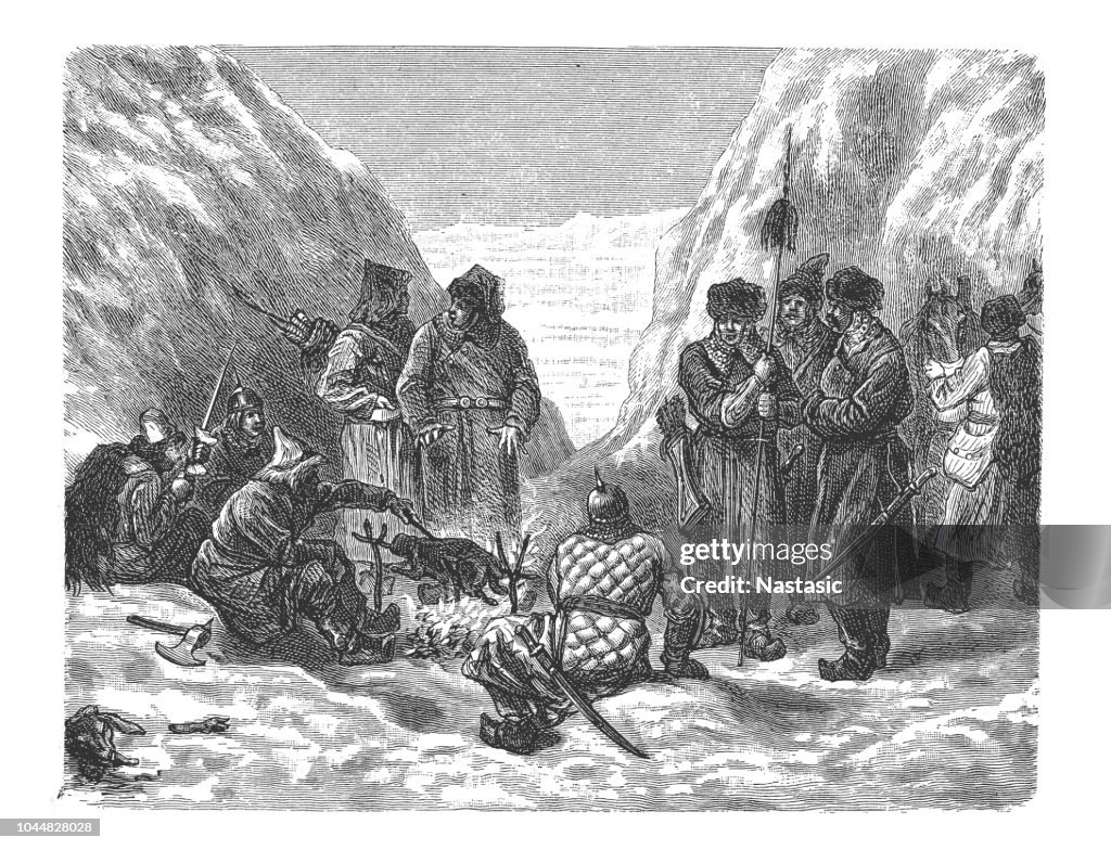 Mongol army rest during the days