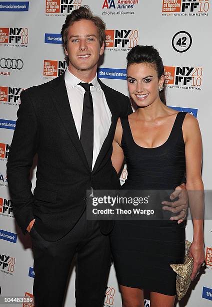 Actor Armie Hammer and Elizabeth Chambers attend the premiere of "The Social Network" during the 48th New York Film Festival at Alice Tully Hall,...