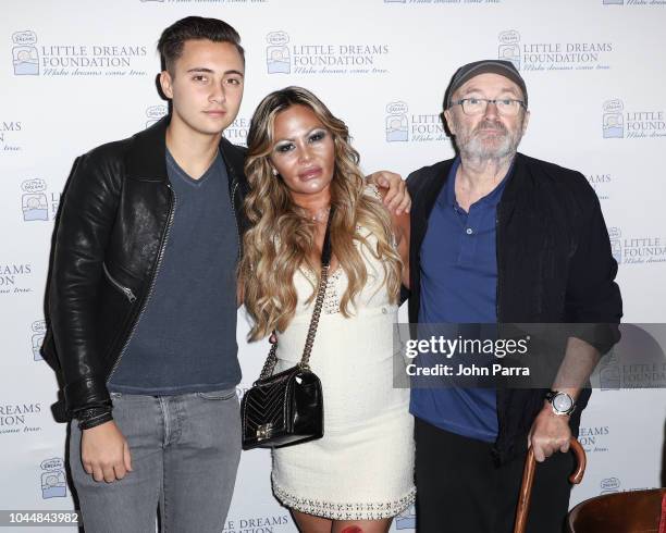 Nic Collins, Orianne Collins and Phil Collins are seen at Little Dreams Foundation's Little Dreamers 2018 at The Lounge at The Setai on October 2,...