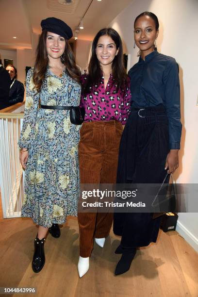 Johanna Klum, Chryssanthi Kavazi and Sara Nuru during the BRAX Store Opening on October 2, 2018 in Berlin, Germany.