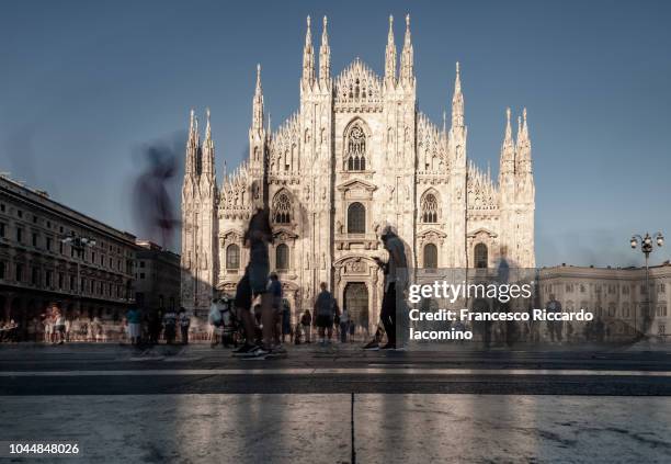 milan, lombardia, italy. duomo cathedral, long exposure - duomo milano stock pictures, royalty-free photos & images