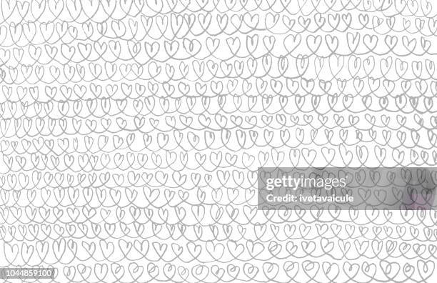 pencil hearts chains background pattern - valentines day holiday stock illustrations