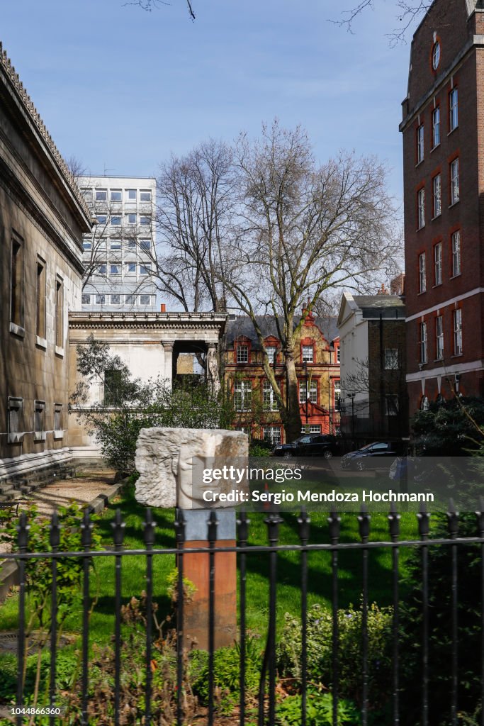 Archangel Michael sculpture in St. Pancras New Churchyard - London, England