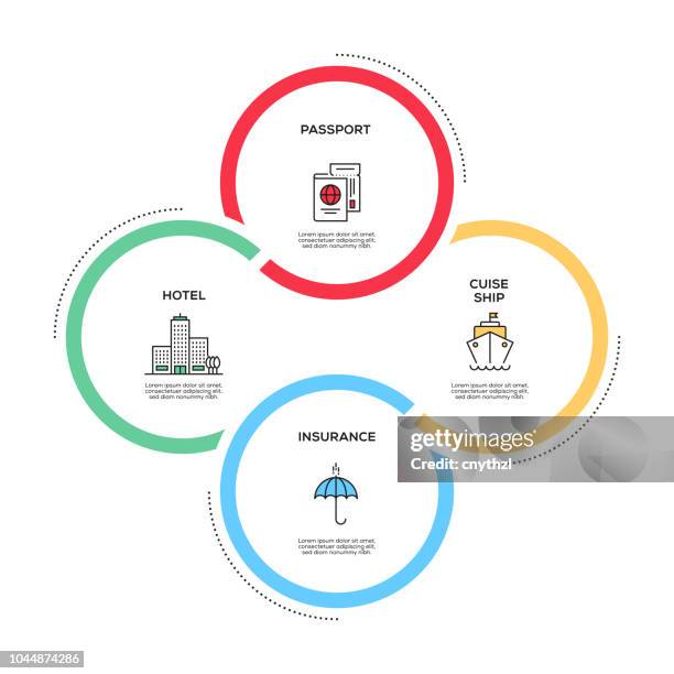 travel and holiday concept infographic design - boarding pass infographic stock illustrations