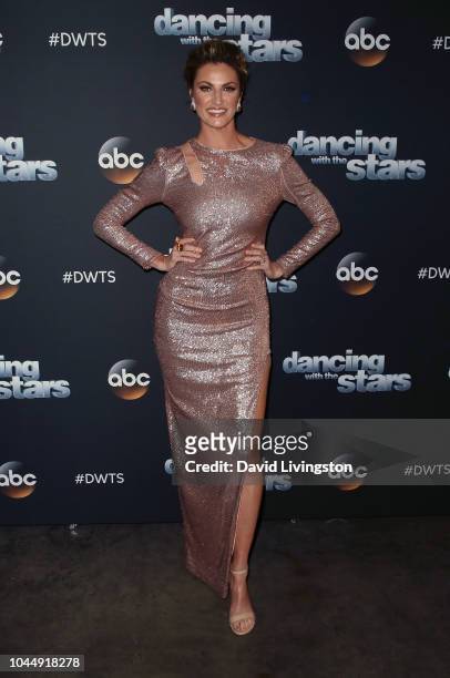 Erin Andrews poses at "Dancing with the Stars" Season 27 at CBS Televison City on October 2, 2018 in Los Angeles, California.