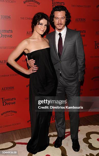 Actress Gemma Arterton and actor Luke Evans attend the Cinema Society and Altoid's screening of "Tamara Drewe" at the Crosby Street Hotel on...