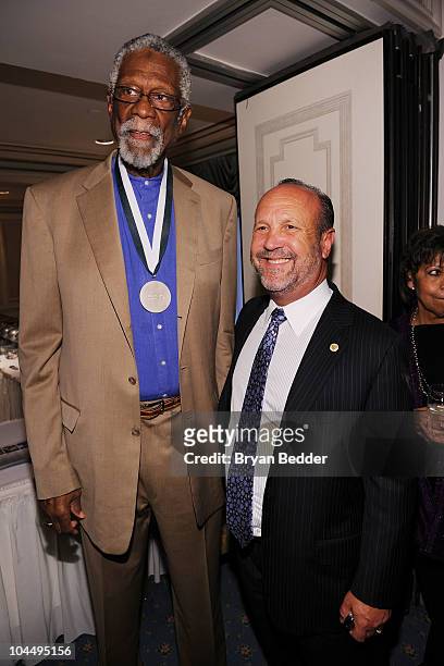 Honore Bill Russell and Ron Book attend the 25th Great Sports Legends Dinner to benefit The Buoniconti Fund to Cure Paralysis at The Waldorf=Astoria...