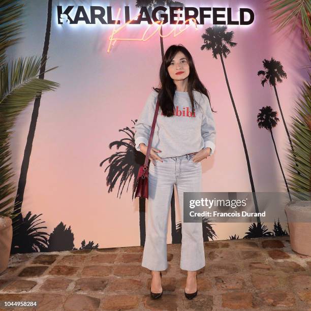 Samar Seraqui de Buttafoco celebrates the launch of the Karl x Kaia collaboration capsule collection, on October 2, 2018 in Paris, France.