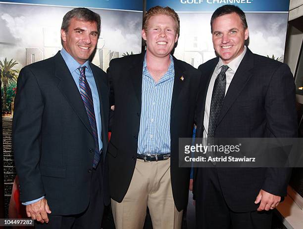 Executive director of The Golf Channel Original Productions Jay Kossoff, Andrew Giuliani and Senior Director at Golf Channel Paul Schlegel attend the...