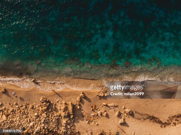 strand - luftbild - ionian islands stock-fotos und bilder