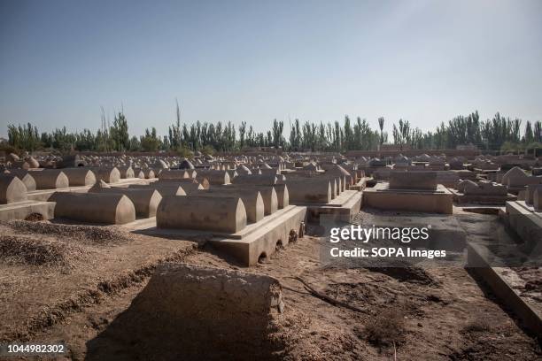 View of the cemetery next to the Afaq Khoja Mausoleum, knows as the holiest Muslim site in Xinjiang, located 5km from the centre of Kashgar, in...
