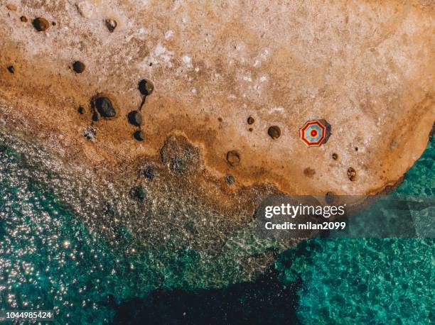 strand-utsikt från luften - ionian islands bildbanksfoton och bilder