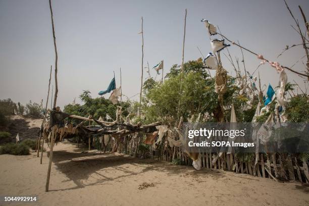 View of the Imam Asim tomb in the Taklamakan desert near the small town of Jiya in Xinjiang Uyghur Autonomous Region in China. Hotan is located in...