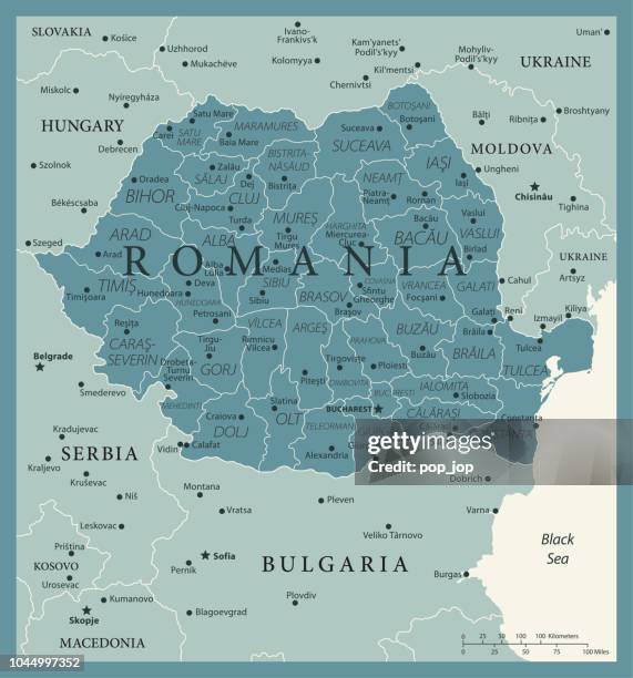 24 - romania - vintage murena isolated 10 - romania map stock illustrations