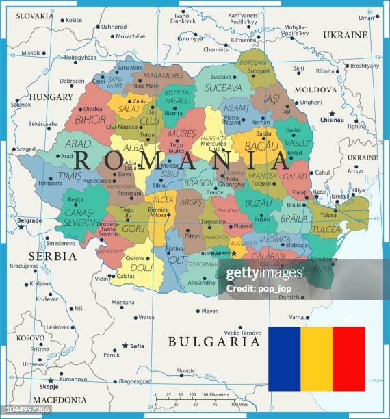 27 - romania - color1 10 - bucharest map stock illustrations