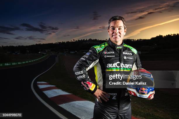 Craig Lowndes driver of the Autobarn Lowndes Racing Holden Commodore ZB poses for a portrait during previews ahead of the Bathurst 1000, which is...