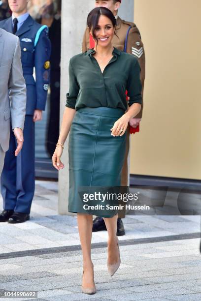Meghan, Duchess of Sussex arrives at the University of Chichester's Engineering and Digital Technology Park during an official visit to Sussex on...