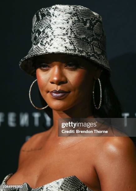 Rihanna attends the Fenty Beauty by Rihanna Anniversary Event on October 3, 2018 in Sydney, Australia.