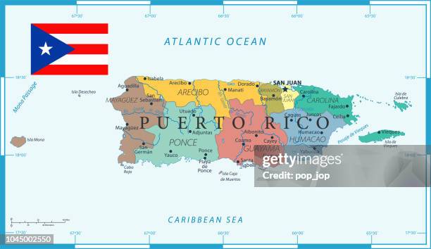 Posta Rico Puerto Rico Vector Map - Fotografias e Filmes do Acervo - Getty Images