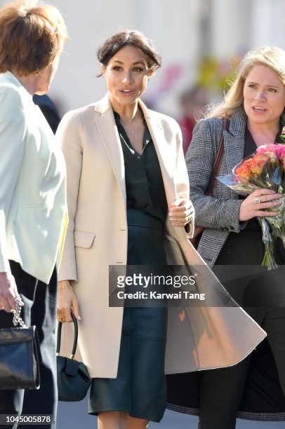 Meghan, Duchess of Sussex during an official visit to Sussex on October 3, 2018 in Chichester, United Kingdom. The Duke and Duchess married on May...