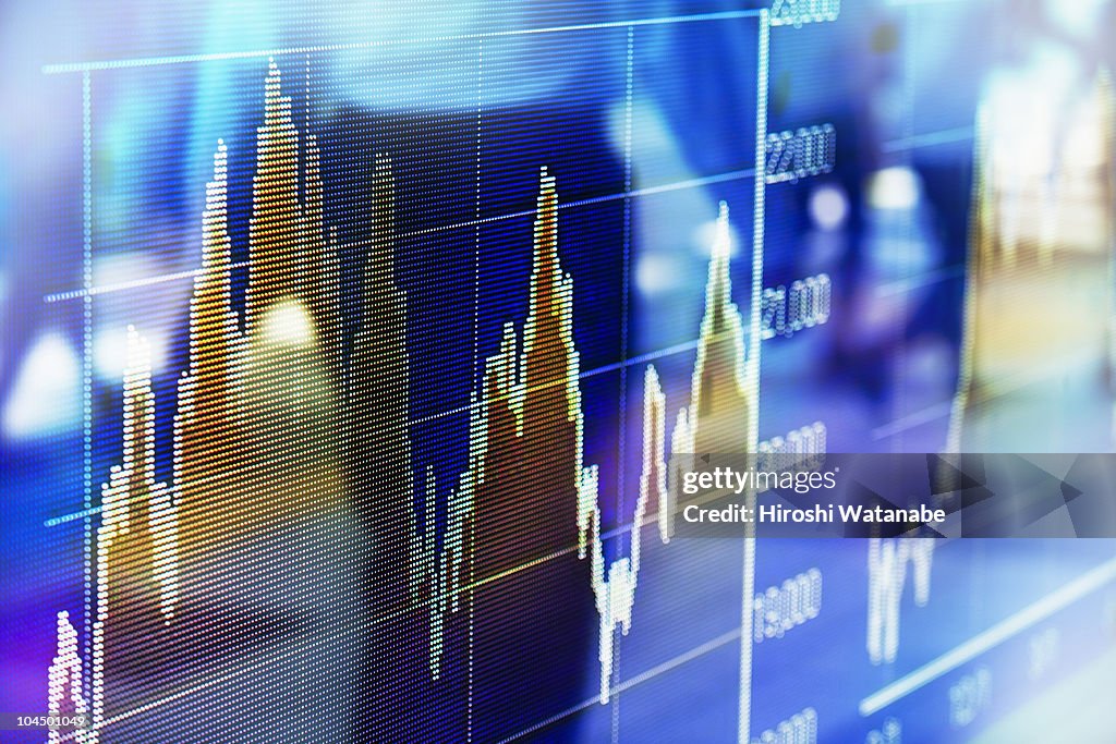 Reflection of stock market graph in window
