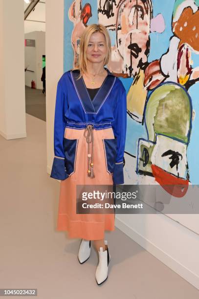 Lady Helen Taylor attends a VIP Preview of the Frieze Art Fair in Regents Park on October 3, 2018 in London, England.