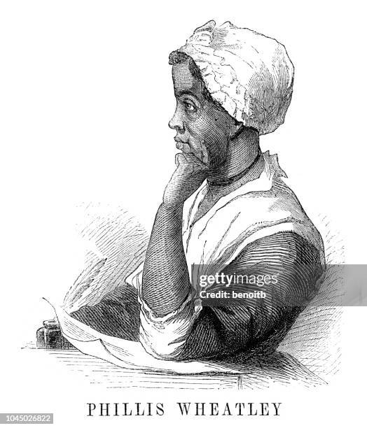 phillis wheatley - black history in the us stock illustrations