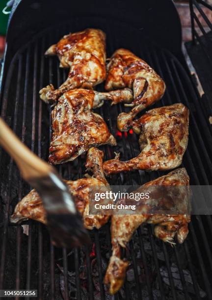 jamaican jerk chicken - jamaica stock pictures, royalty-free photos & images