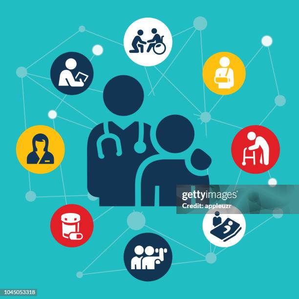 gesundheitswesen und medizin illustration - icon pflege stock-grafiken, -clipart, -cartoons und -symbole