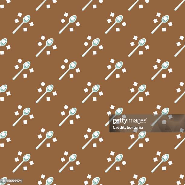 sugar coffee seamless pattern - sugar cube stock illustrations