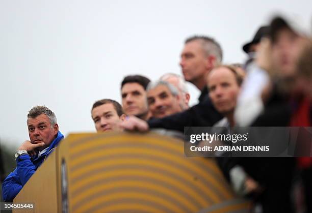 Europe Ryder Cup team vice-captain Darren Clarke is pictured during a practice session at Celtic Manor golf course in Newport, Wales, on September...