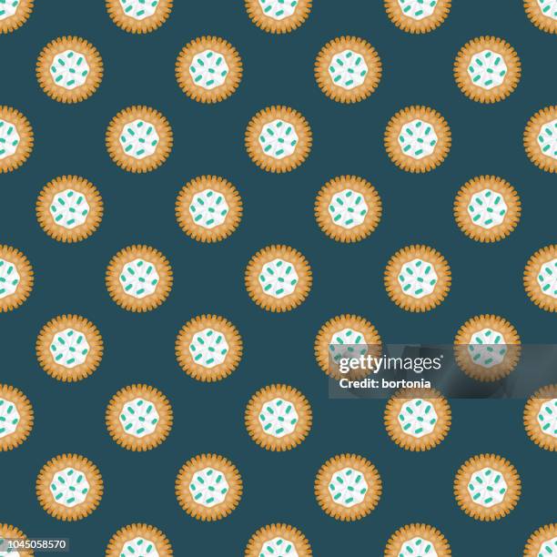 latke hanukkah seamless pattern - chiave stock illustrations