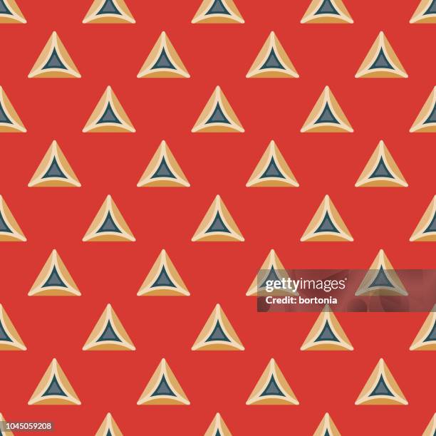 hamantash hanukkah seamless pattern - hamantaschen stock illustrations