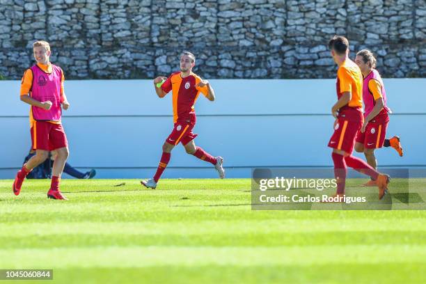 Atalay Babacan of Galatasaray celebrates scoring \Galatasaray second goal during the Group D match of the UEFA Champions League between FC Porto and...