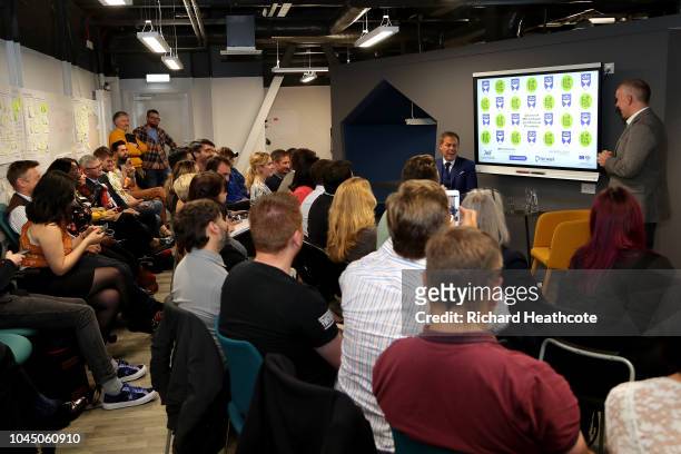 British entrepreneur and businessman, Peter Jones speaks to students as he visits the Centre of Entrepreneurship, University of Dundee prior to the...