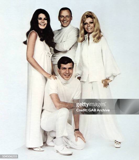 Photo of The Sinatra family in 1968. L-R Tina Sinatra, Frank Sinatra Frank Sinatra, Jr. Nancy Sinatra