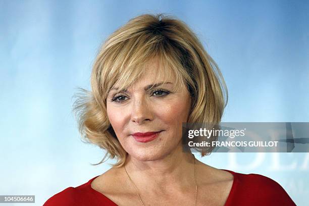 Actress Kim Cattrall poses during the photocall of the movie "Meet Monica Velour" presented off the competition at the 36th American Film Festival,...