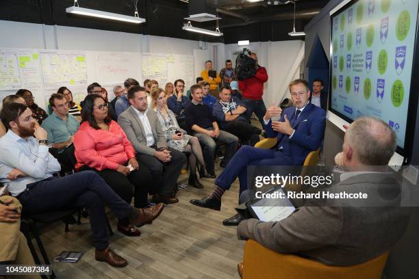 British entrepreneur and businessman, Peter Jones speaks to students as he visits the Centre of Entrepreneurship, University of Dundee prior to the...