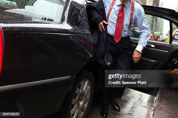 Business man gets out of a town car on September 28, 2010 in New York City. A new report released by the U.S. Census Data shows that the income gap...