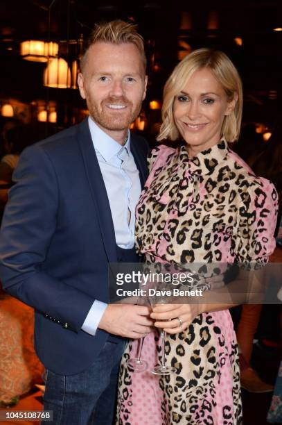 James Midgley and Jenni Falconer attend the VIP launch of Harry's Bar, James Street, on October 3, 2018 in London, England.