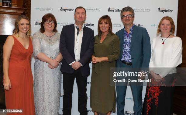 Hannah Lynn, Audrey Harrison, Martin Willis, Lorraine Kelly, Andy Maslen and Helen Harper attend the Kindle Storyteller Award 2018 at The Royal...