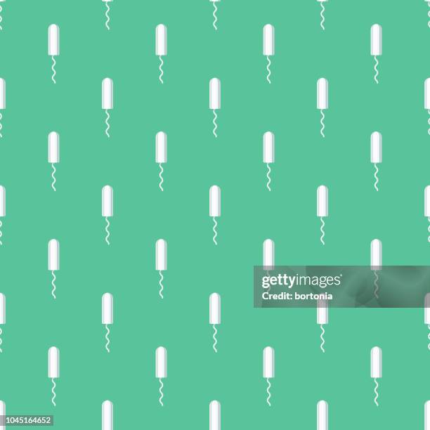 tampon female reproduction seamless pattern - tampon stock illustrations