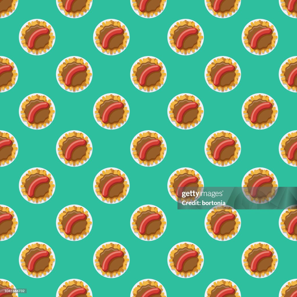 Currywurst Germany Seamless Pattern
