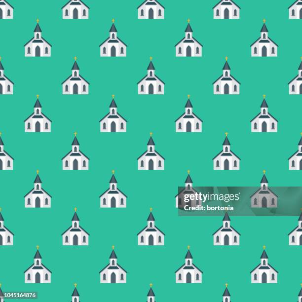 church wild west seamless pattern - western canada stock illustrations