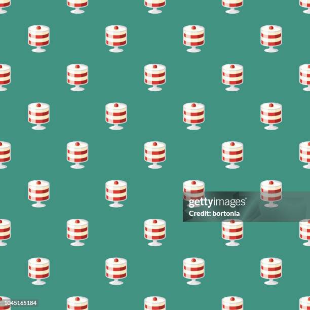 trifle sweet desserts seamless pattern - custard stock illustrations