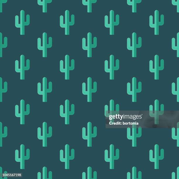 illustrations, cliparts, dessins animés et icônes de cactus far west seamless pattern - cactus