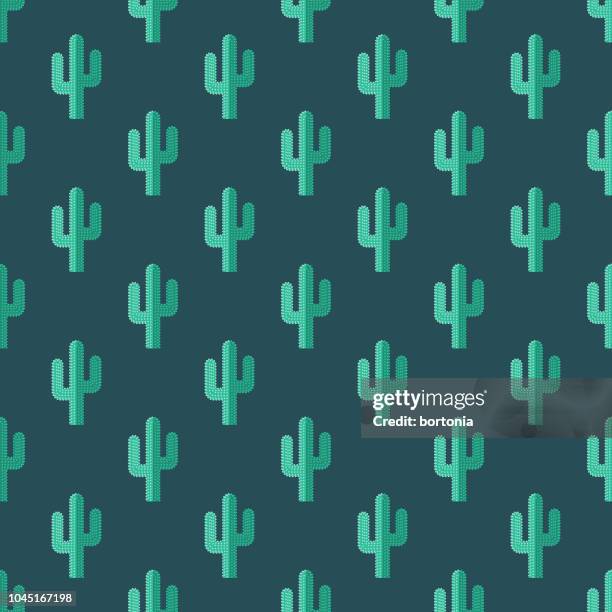 ilustrações de stock, clip art, desenhos animados e ícones de cactus wild west seamless pattern - cato