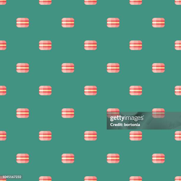 macaron sweet desserts seamless pattern - macaron background stock illustrations
